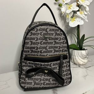 Juicy Couture Mini Backpack in Black & Gray Monogram